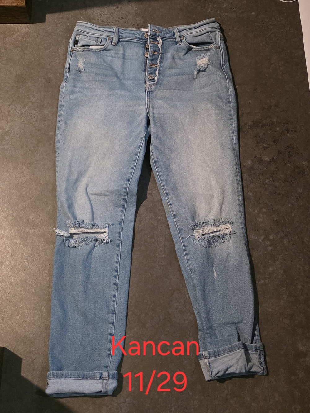 KanCan Light Wash Distressed Boyfriend Jeans